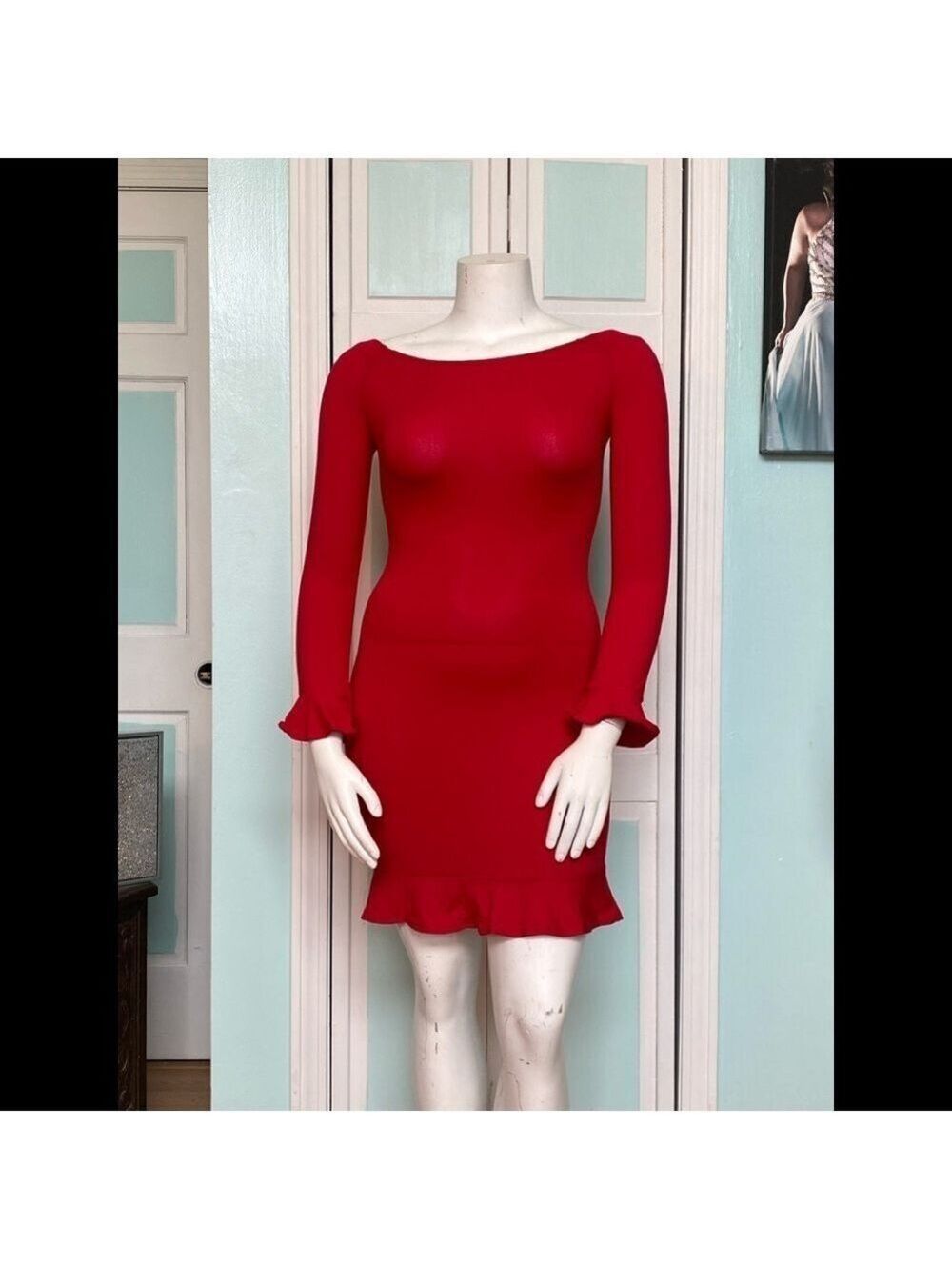 Long Sleeve Off shoulder Plus size Bodycon dress 10 12 Large